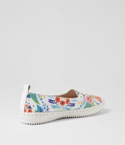 WOMANS SU WHITE BLOOM LEATHER