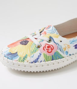 WOMANS SU WHITE BLOOM LEATHER