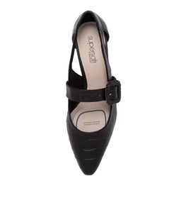 MENTONIA2 SU BLACK CROC LEATHER