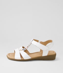 FRANKIE2 SU WHITE METALLIC TRIM LEATHER