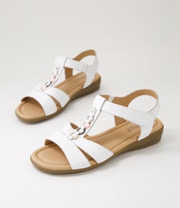 FRANKIE2 SU WHITE METALLIC TRIM LEATHER