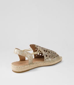 PRECHO SU TAUPE METAL FLOWER LEATHER