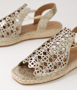 PRECHO SU TAUPE METAL FLOWER LEATHER