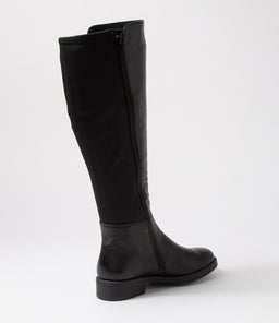 COLLABRATE SU BLACK LEATHER STRETCH FABRIC