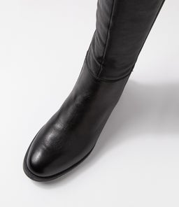 COLLABRATE SU BLACK LEATHER STRETCH FABRIC