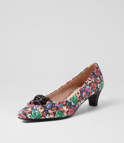 LOVELY SU BRIGHT PAINT FLORAL LEATHER