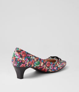 LOVELY SU BRIGHT PAINT FLORAL LEATHER
