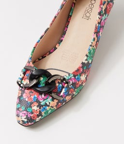 LOVELY SU BRIGHT PAINT FLORAL LEATHER