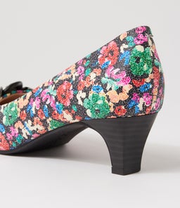 LOVELY SU BRIGHT PAINT FLORAL LEATHER