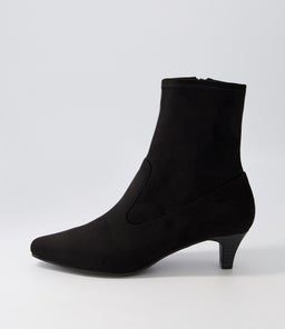 LINSAI SU BLACK STRETCH MICROSUEDE