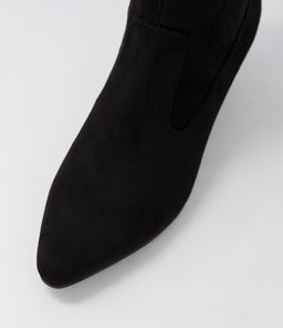 LINSAI SU BLACK STRETCH MICROSUEDE