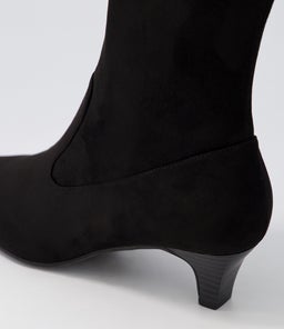 LINSAI SU BLACK STRETCH MICROSUEDE
