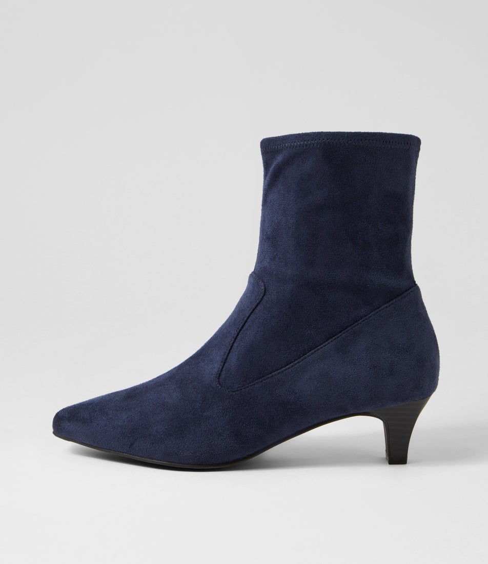 Linsai Su Navy Stretch Microsuede