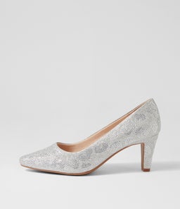 MESMERIZE2 SU SILVER LEOPARD COVERED HEEL JEWELS