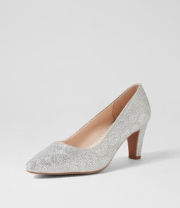 MESMERIZE2 SU SILVER LEOPARD COVERED HEEL JEWELS