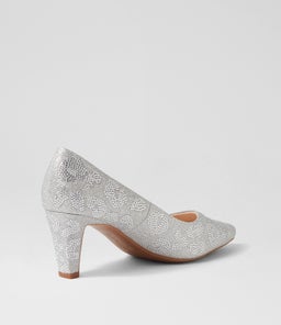 MESMERIZE2 SU SILVER LEOPARD COVERED HEEL JEWELS