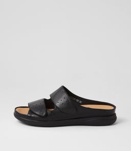 LASSHIE SU BLACK BLACK SOLE LEATHER