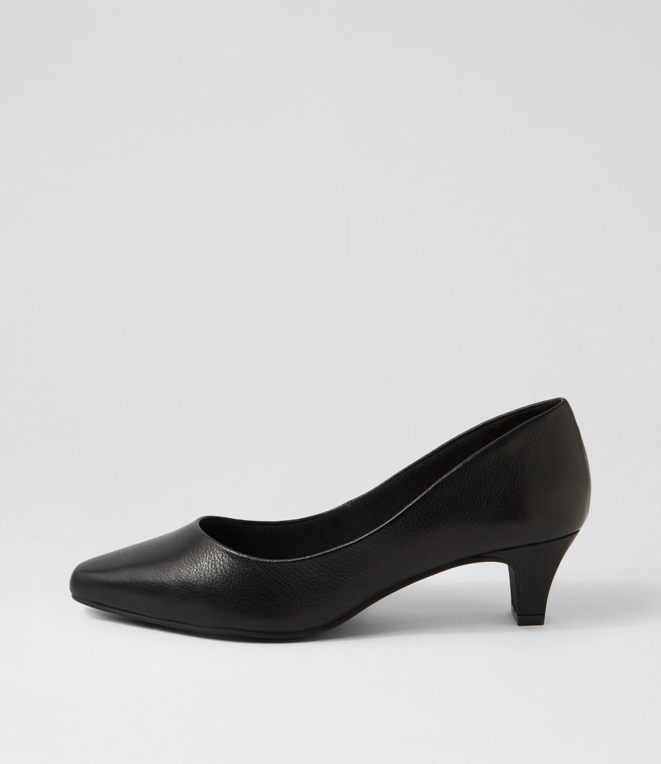 Lateley Black Leather Heels