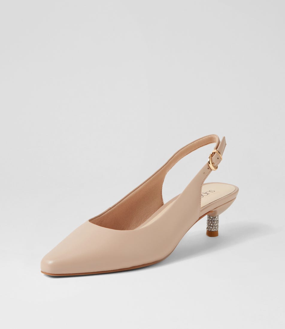 Lisas Nude Leather Heels by Supersoft | Shop Online at Styletread