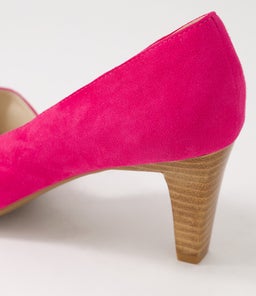 MAZY SU FUCHSIA VENEER HEEL PATENT SUEDE