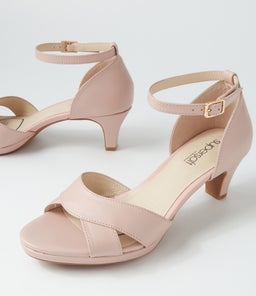 TARLIE SU BLUSH COVERED HEEL LEATHER