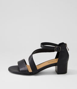 CARING SU BLACK BLACK HEEL LEATHER