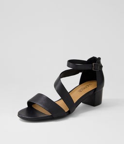 CARING SU BLACK BLACK HEEL LEATHER