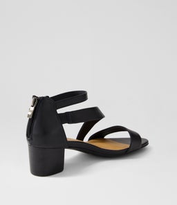 CARING SU BLACK BLACK HEEL LEATHER