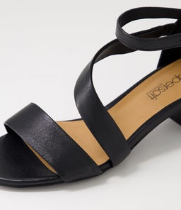 CARING SU BLACK BLACK HEEL LEATHER
