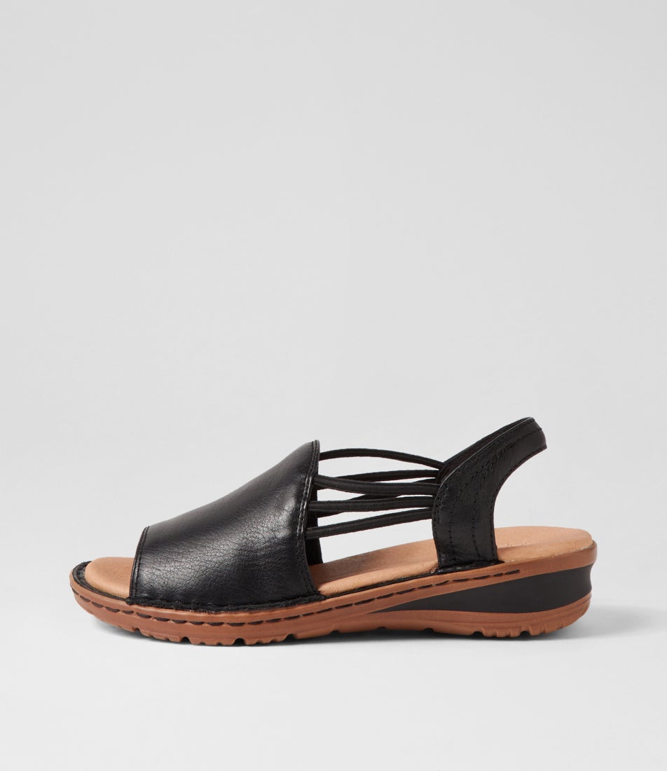 Barrina Black Gum Leather Sandals Barrina Black Gum Leather Sandals