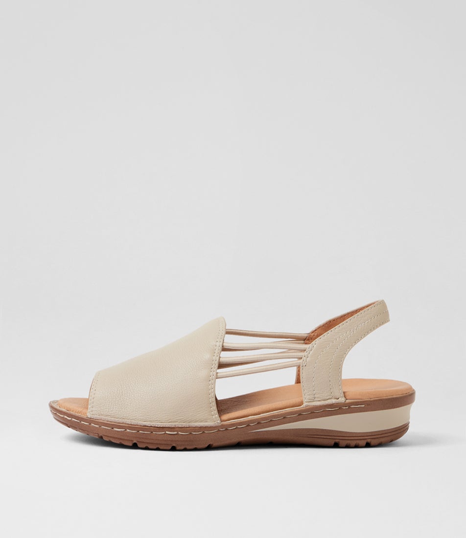 Barrina Almond Leather Wedges