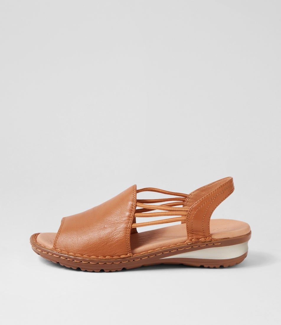 Barrina Dark Tan Gum Sole Leather Sandals