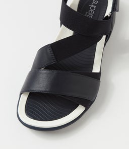 EXILE SU NAVY NAVY LEATHER ELASTIC