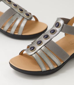 MASON SU GUNMETAL BLACK SOLE LEATHER
