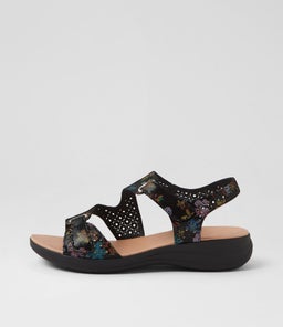 MAZ2 SU BLACK FUN FLORAL BLACK SOLE LEATHER