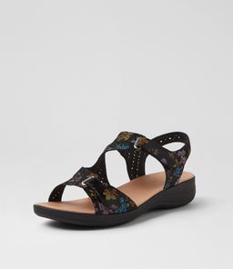 MAZ2 SU BLACK FUN FLORAL BLACK SOLE LEATHER