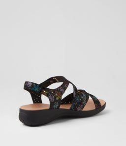 MAZ2 SU BLACK FUN FLORAL BLACK SOLE LEATHER
