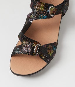 MAZ2 SU BLACK FUN FLORAL BLACK SOLE LEATHER