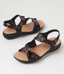 MAZ2 SU BLACK FUN FLORAL BLACK SOLE LEATHER