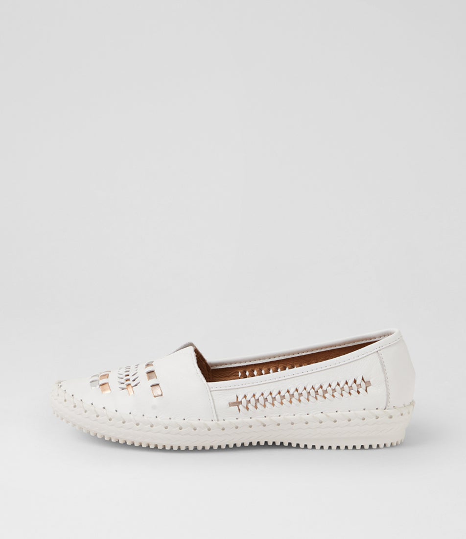 Wandies White Multi Leather Loafers