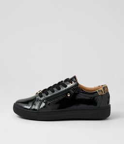 EVONE SU BLACK TAN LEOPARD CRINKLE PATENT SUEDE