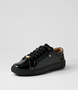 EVONE SU BLACK TAN LEOPARD CRINKLE PATENT SUEDE