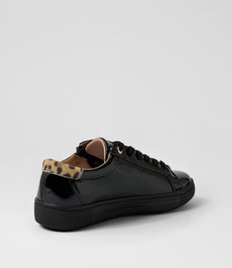 EVONE SU BLACK TAN LEOPARD CRINKLE PATENT SUEDE