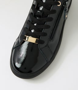 EVONE SU BLACK TAN LEOPARD CRINKLE PATENT SUEDE
