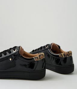 EVONE SU BLACK TAN LEOPARD CRINKLE PATENT SUEDE