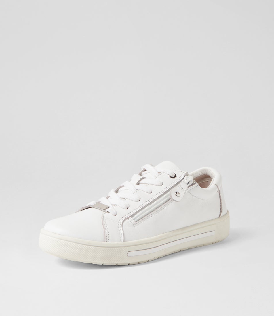 Evone White Leather Sneakers