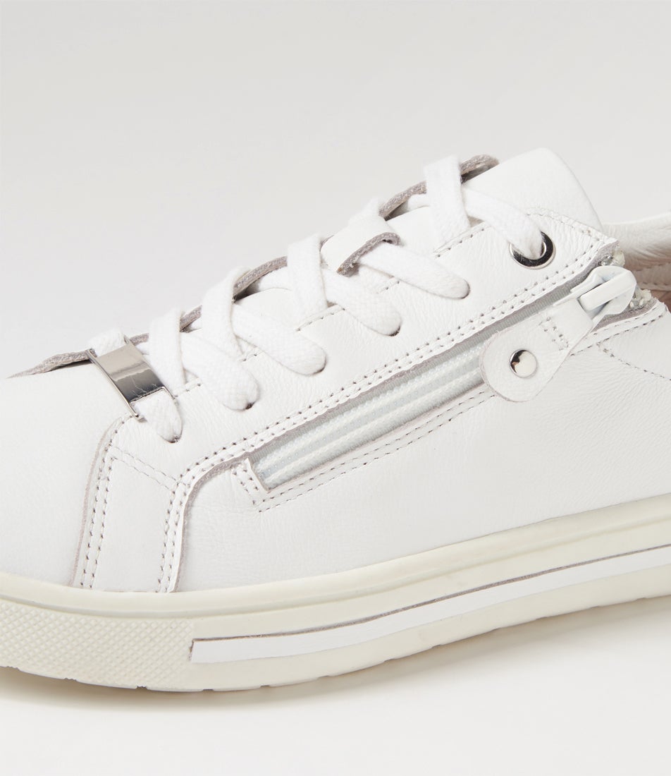 Evone White Leather Sneakers
