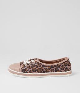 AUGUSTS SU WARM ROSE ROSE LEOPARD LEATHER SUEDE