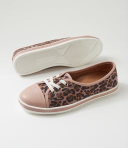 AUGUSTS SU WARM ROSE ROSE LEOPARD LEATHER SUEDE