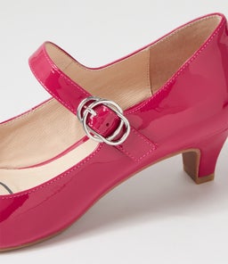 LAYS SU DK FUCHSIA COVERED HEEL PATENT LEATHER